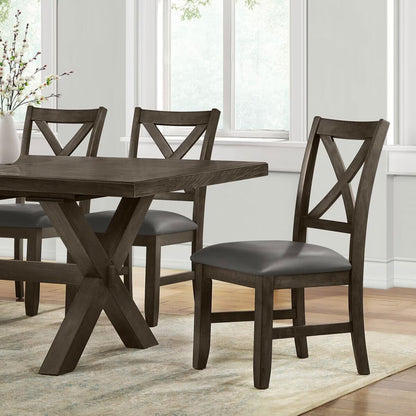 Modern Blakely Extending Dining Table + 6 Cross Back Chairs, Seats 6-8