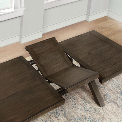 Modern Blakely Extending Dining Table + 6 Cross Back Chairs, Seats 6-8