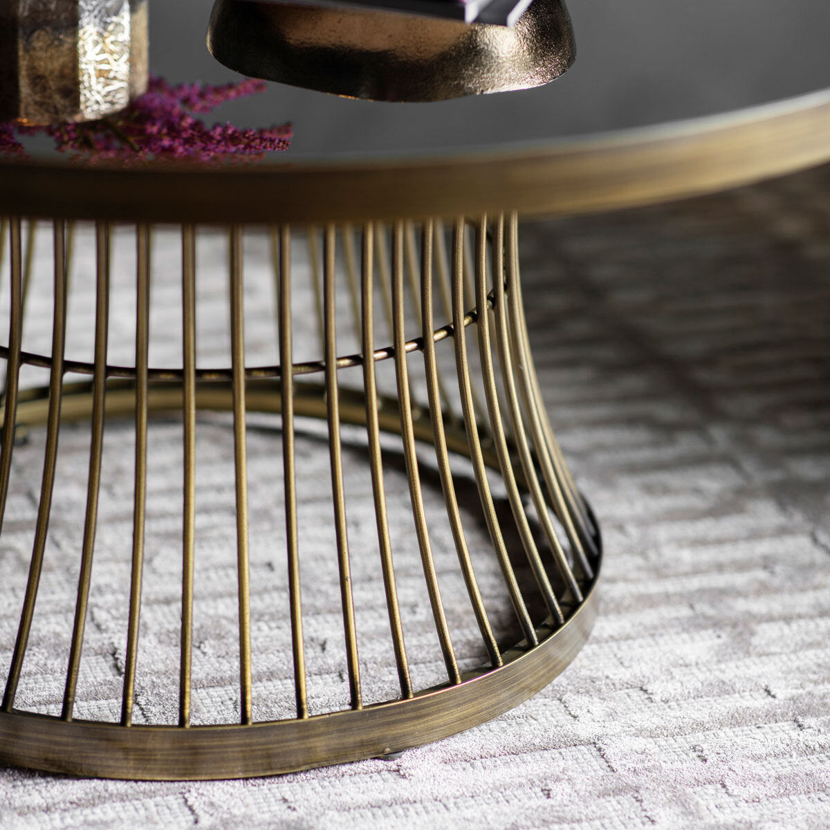 Modern Gallery Pickford Bronze Glass Top Coffee Table