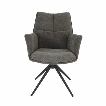 Modern Indus Valley Capri Ceramic Extending Dining Table + 6 Grey Chairs, Seats 6-8