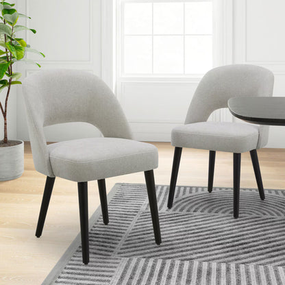 Modern Kobe Grey Fabric Dining Chairs, 2 Pack