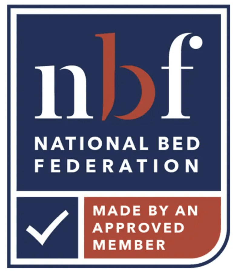 Logo of the National Bed Federation with a checkmark and 'Made by an Approved Member' text on a blue background.