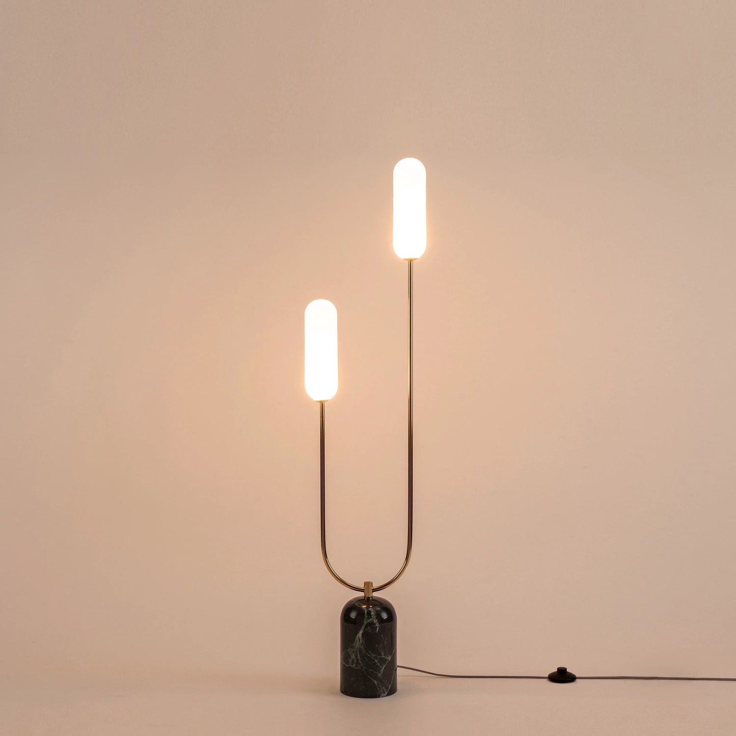 Olive green marble curve floor lamp  Floor lamp BlissVeranda