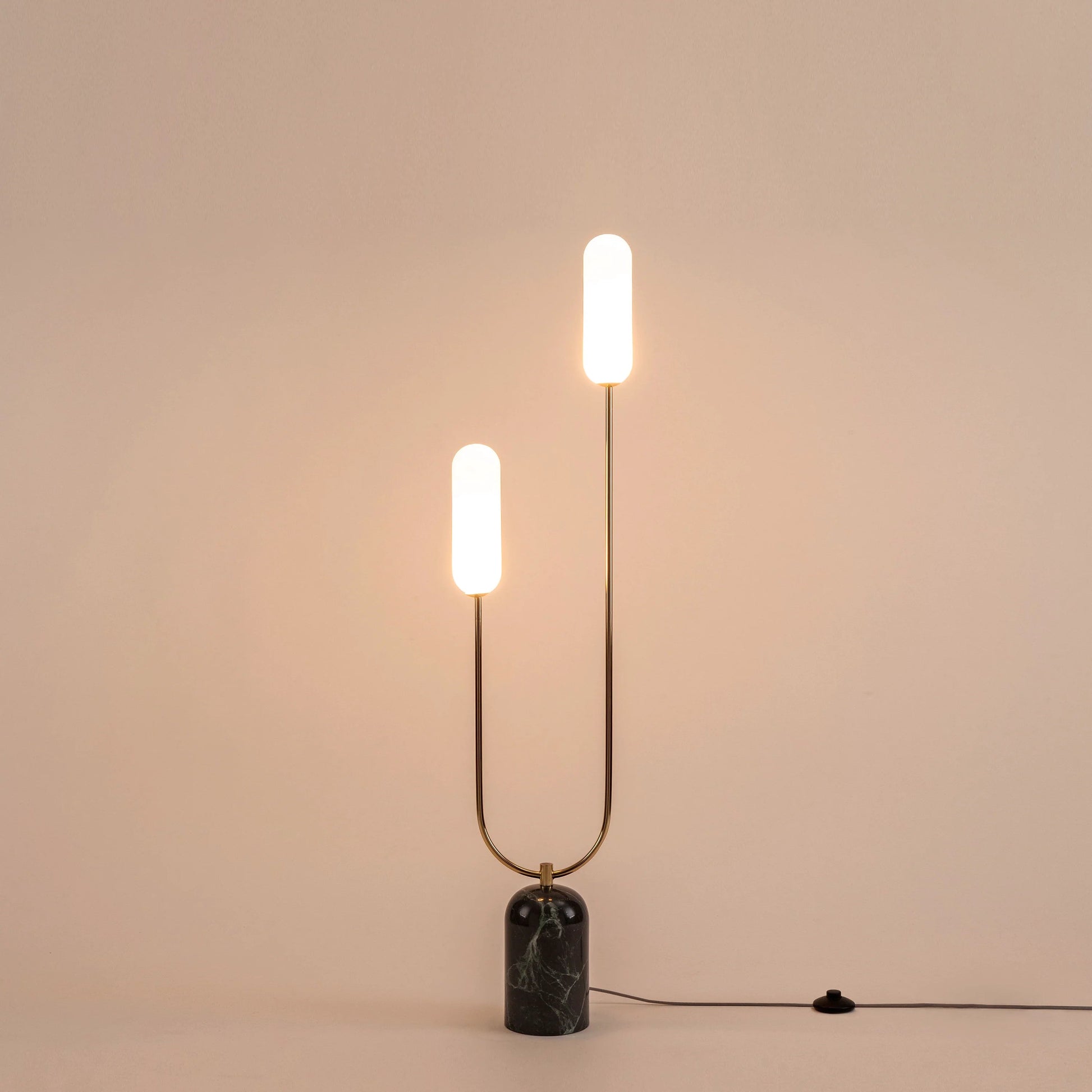 Olive green marble curve floor lamp  Floor lamp BlissVeranda