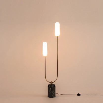 Olive green marble curve floor lamp  Floor lamp BlissVeranda