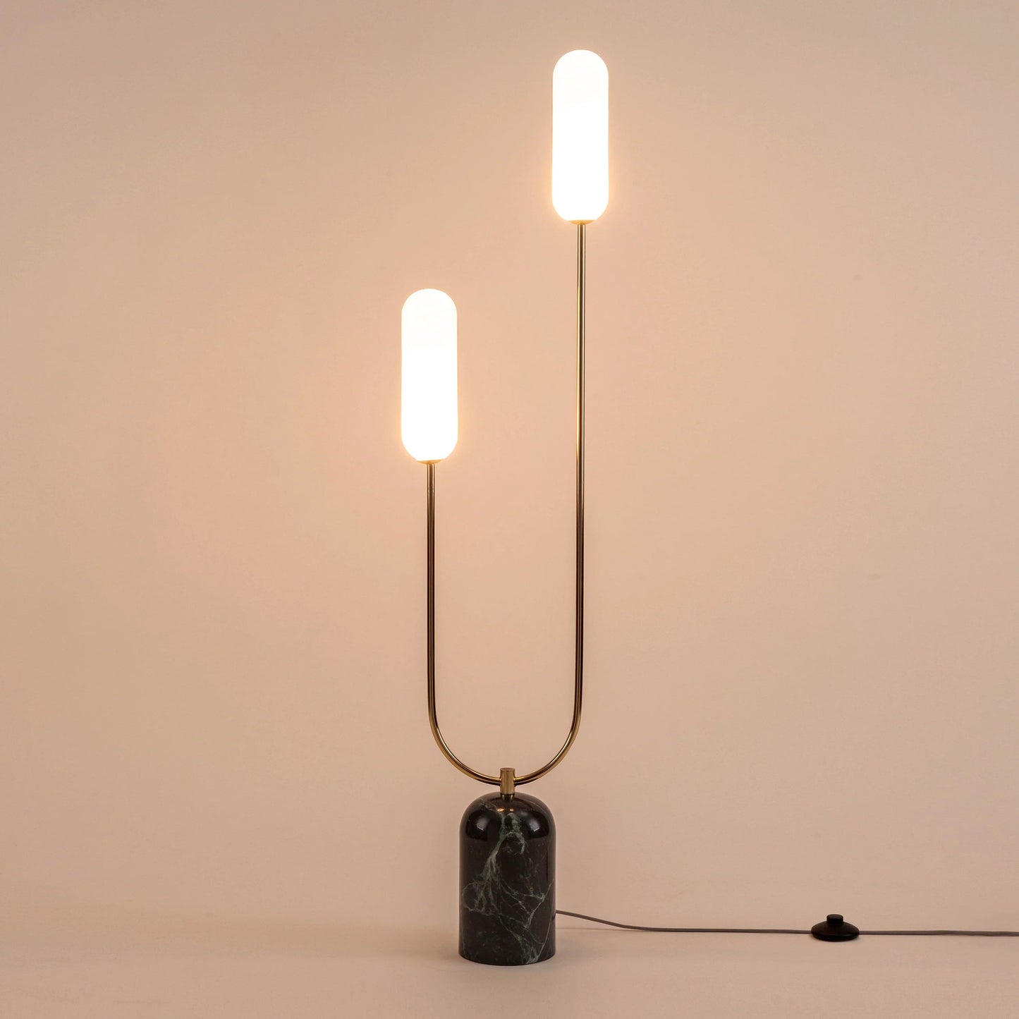 Olive green marble curve floor lamp  Floor lamp BlissVeranda