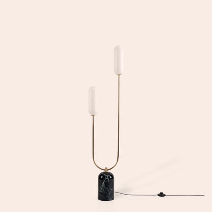 Olive green marble curve floor lamp  Floor lamp BlissVeranda