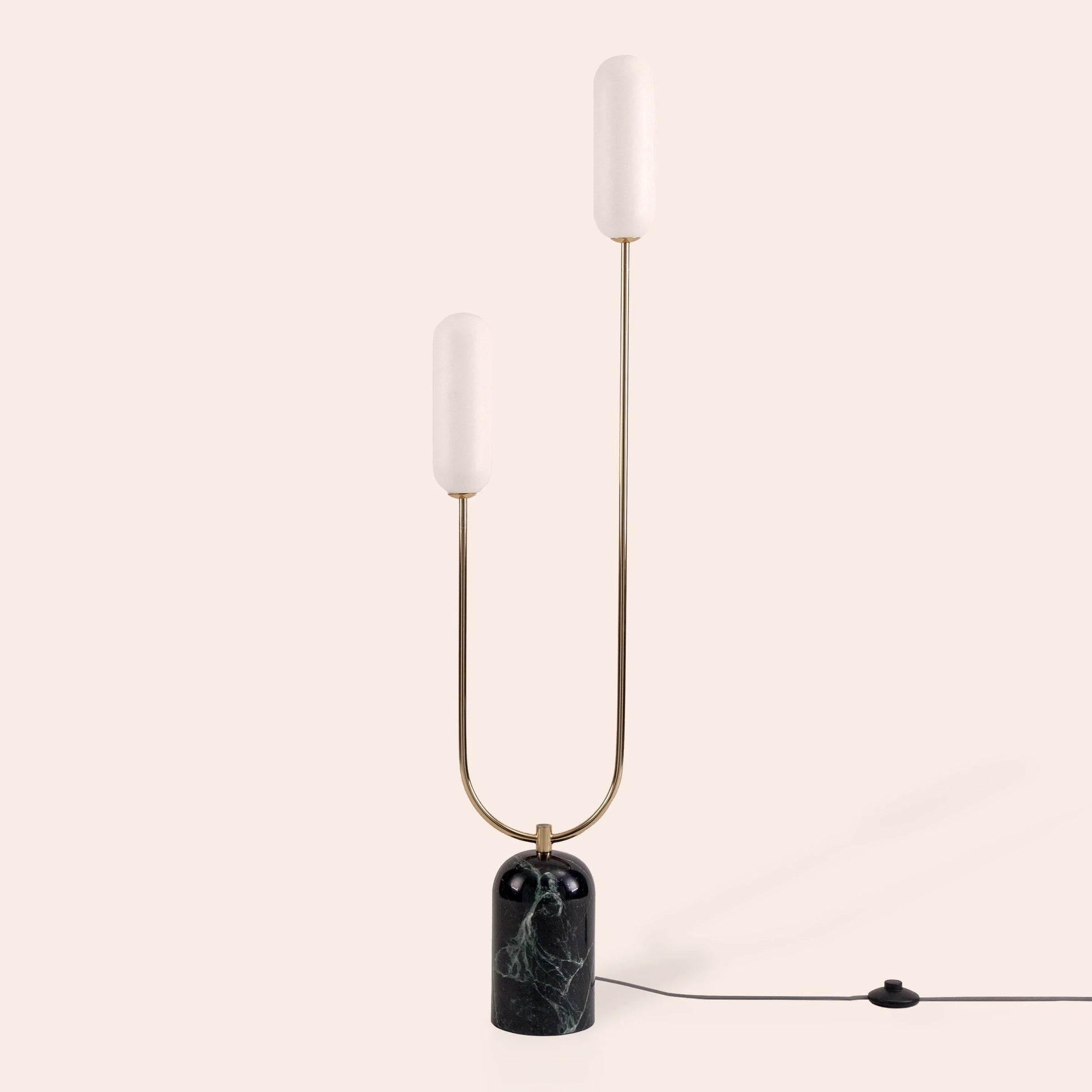 Olive green marble curve floor lamp  Floor lamp BlissVeranda