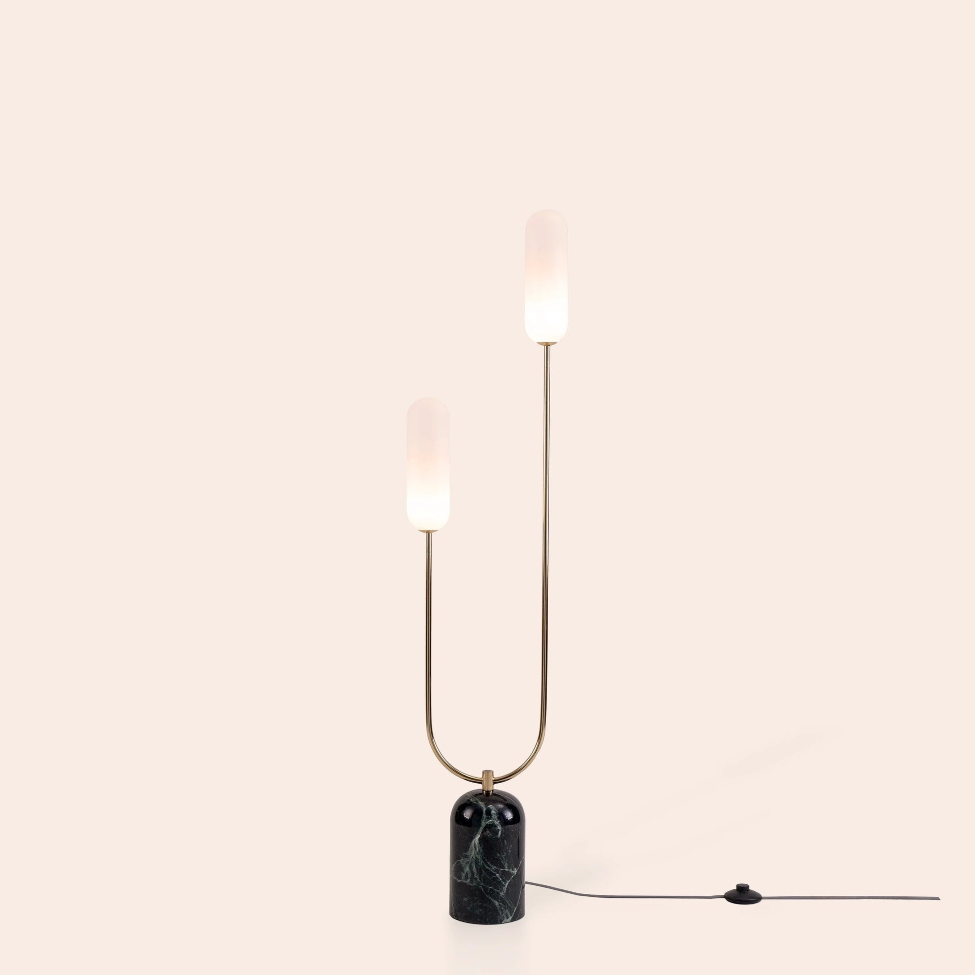 Olive green marble curve floor lamp  Floor lamp BlissVeranda