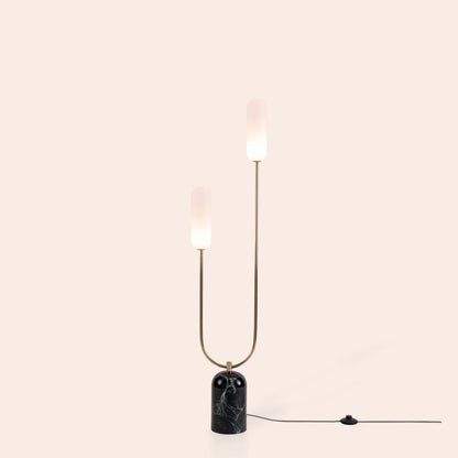 Olive green marble curve floor lamp  Floor lamp BlissVeranda