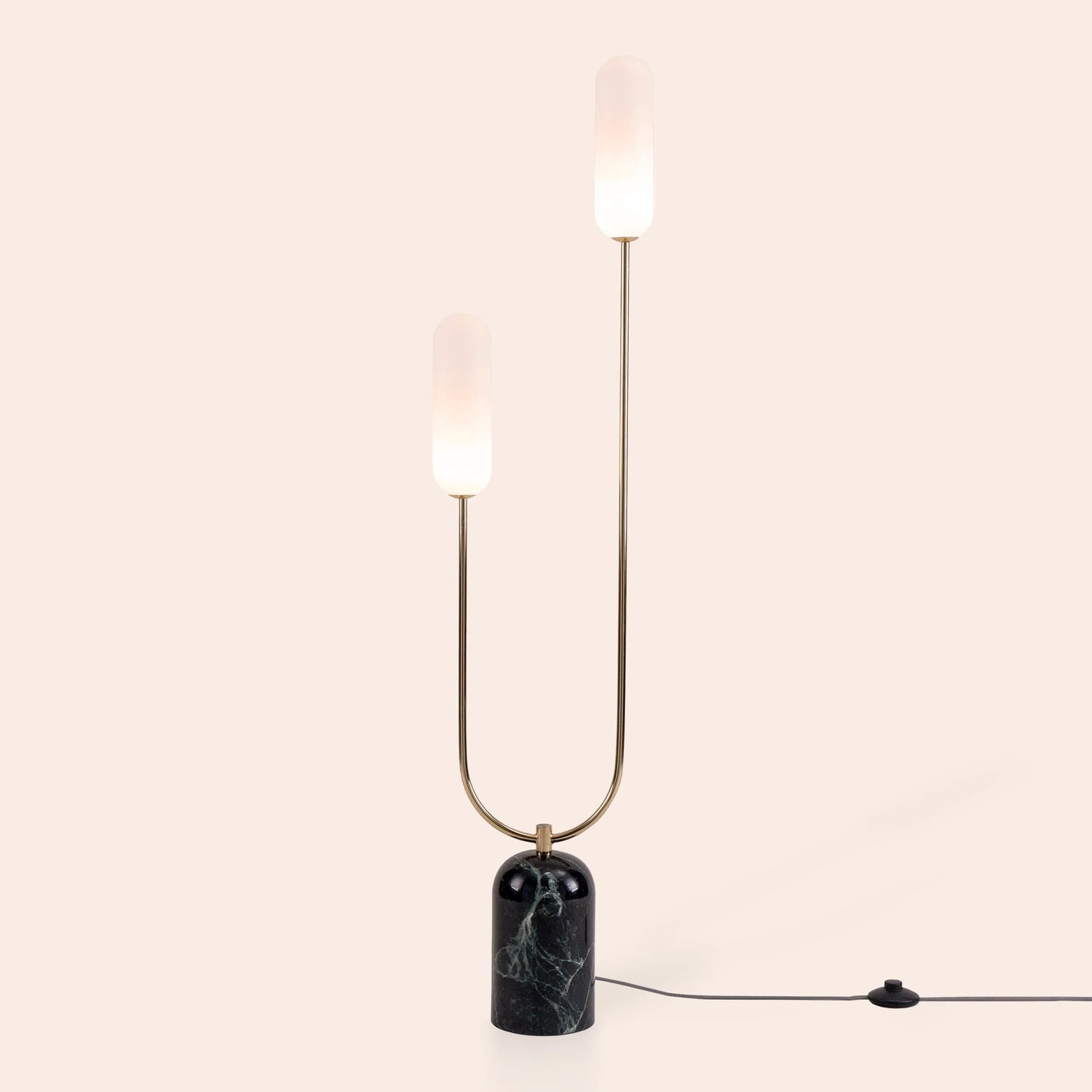 Olive green marble curve floor lamp  Floor lamp BlissVeranda