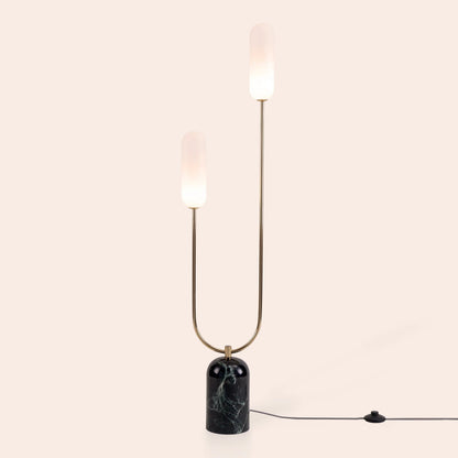 Olive green marble curve floor lamp  Floor lamp BlissVeranda