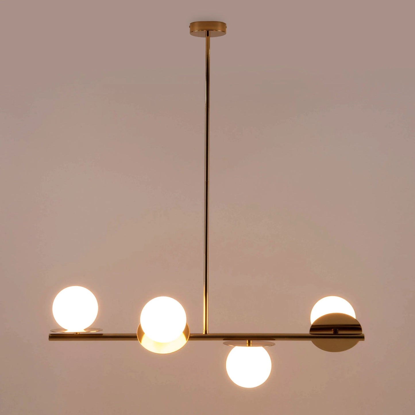 Brass opal disk ceiling light  Bathroom Ceiling Light BlissVeranda