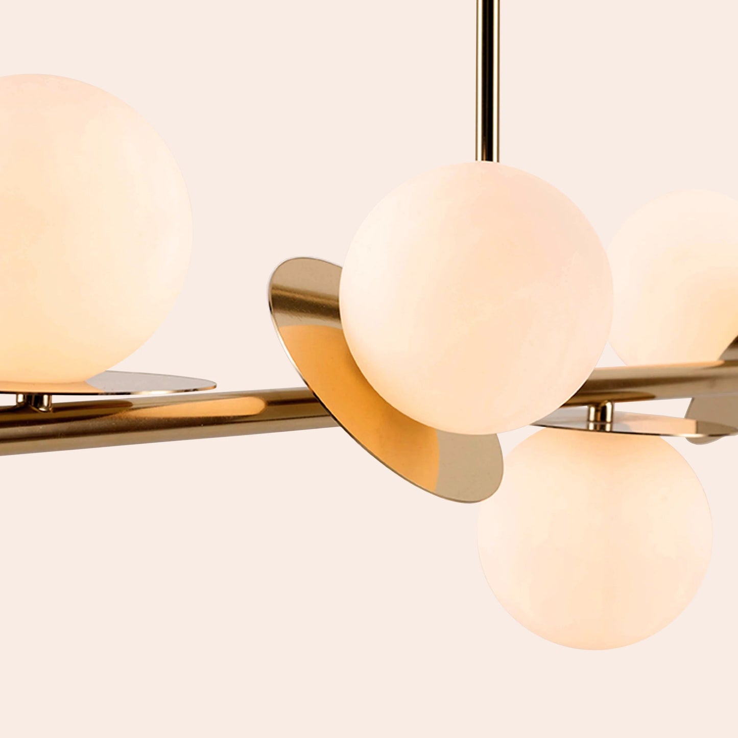 Brass opal disk ceiling light  Bathroom Ceiling Light BlissVeranda
