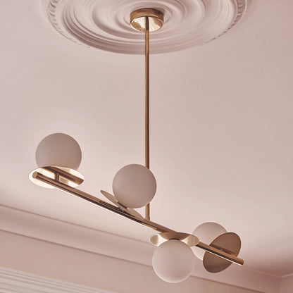 Brass opal disk ceiling light  Bathroom Ceiling Light BlissVeranda