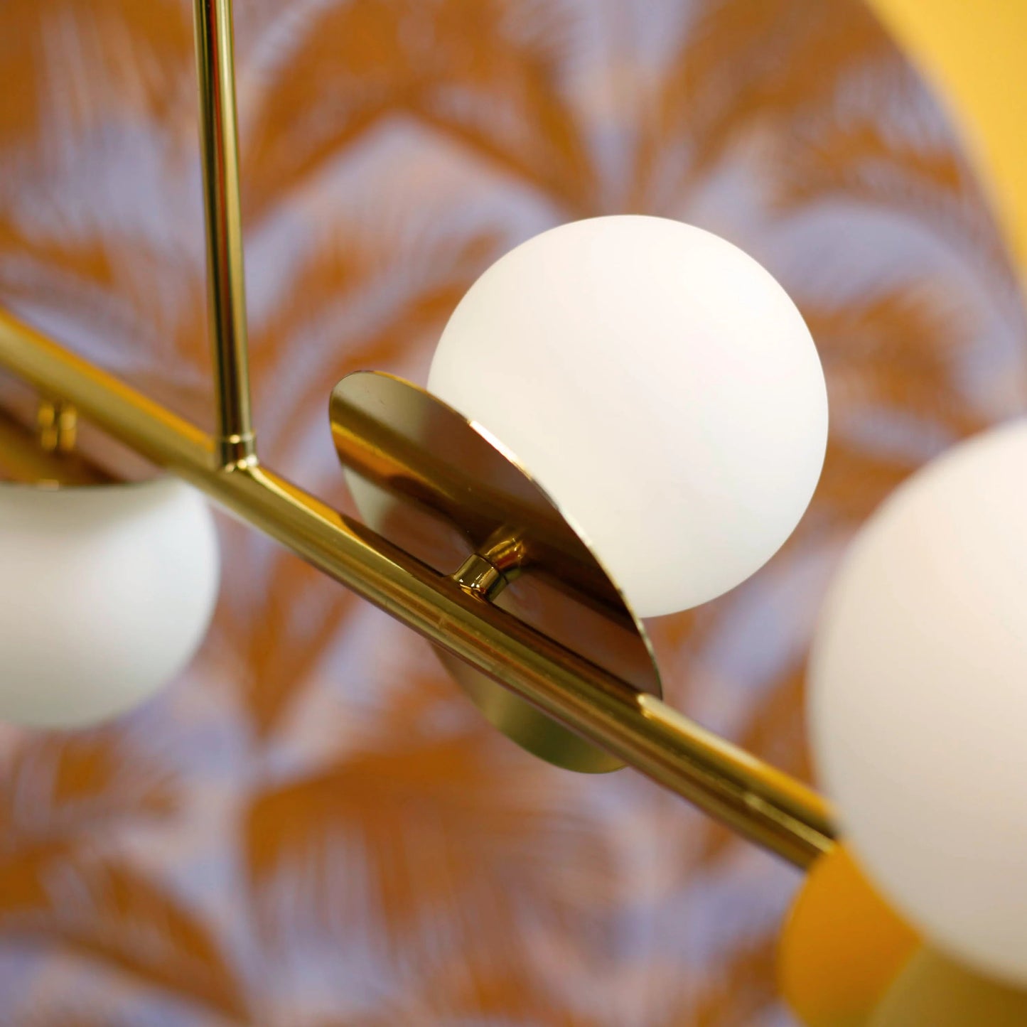 Brass opal disk ceiling light  Bathroom Ceiling Light BlissVeranda
