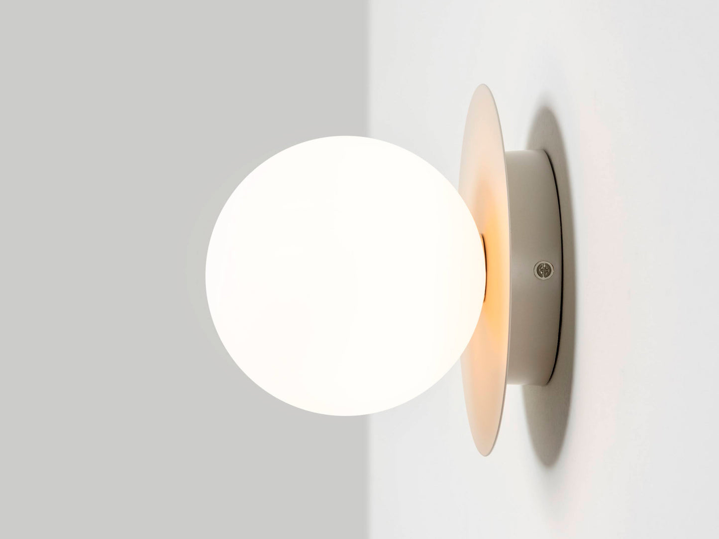 Sand grey opal disk wall light  Bathroom Wall Light BlissVeranda