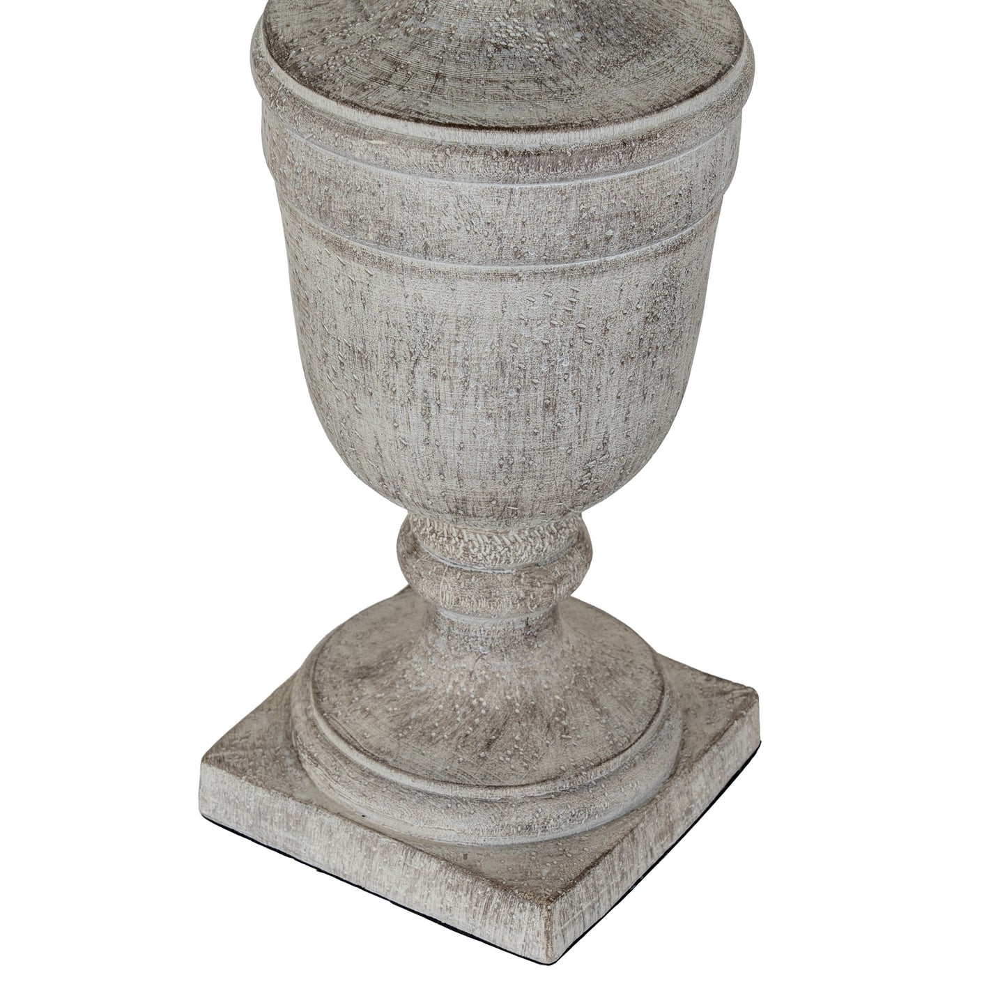 Decorative stone urn with a lid on a white background