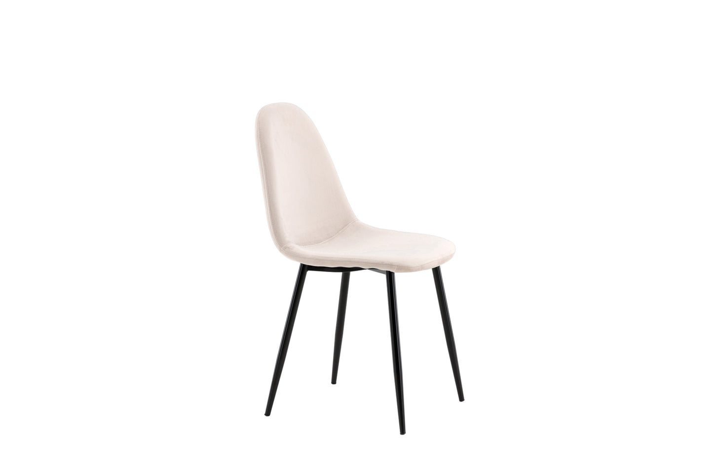 Beige chair with black legs on a white background