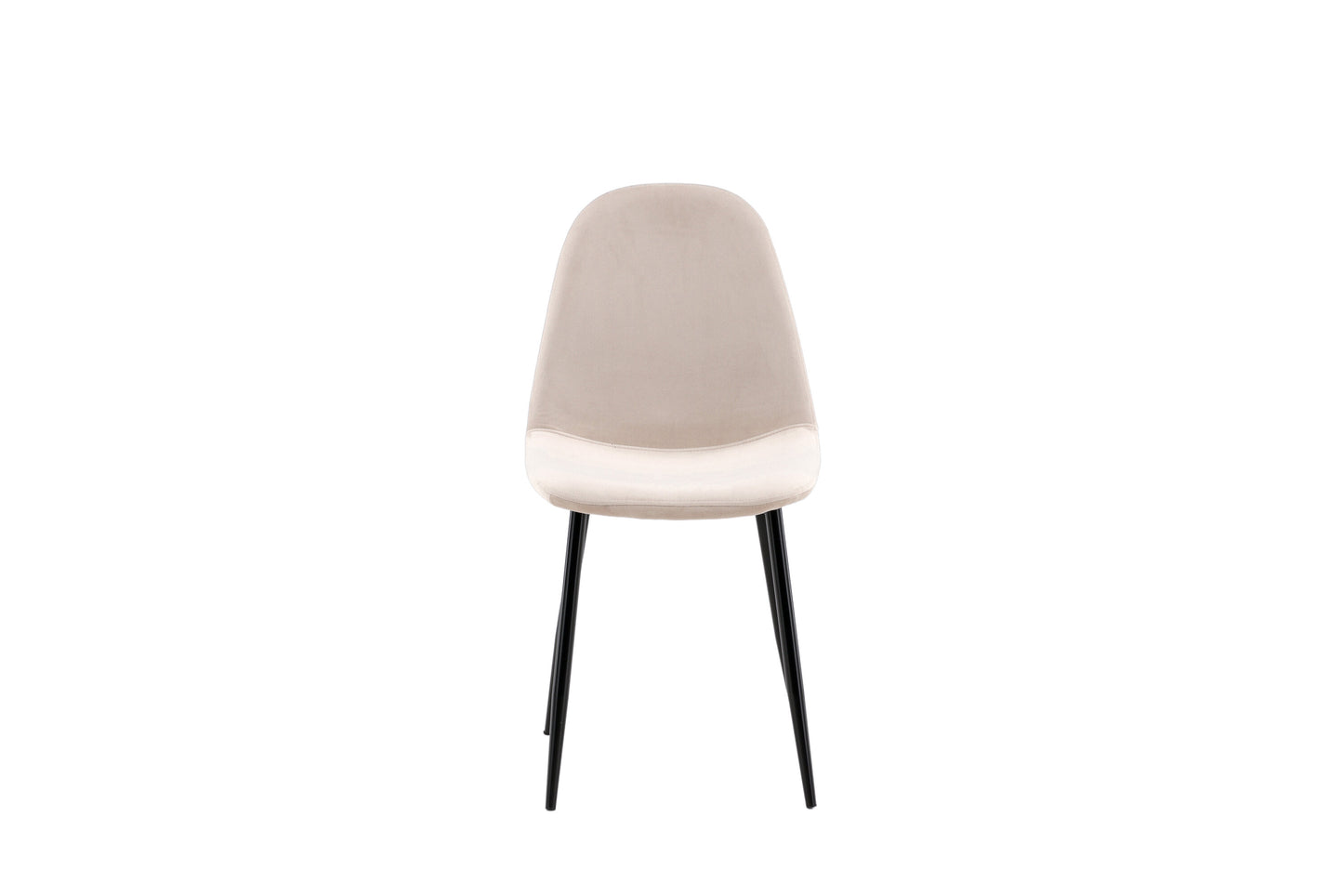Beige chair with black legs on a white background