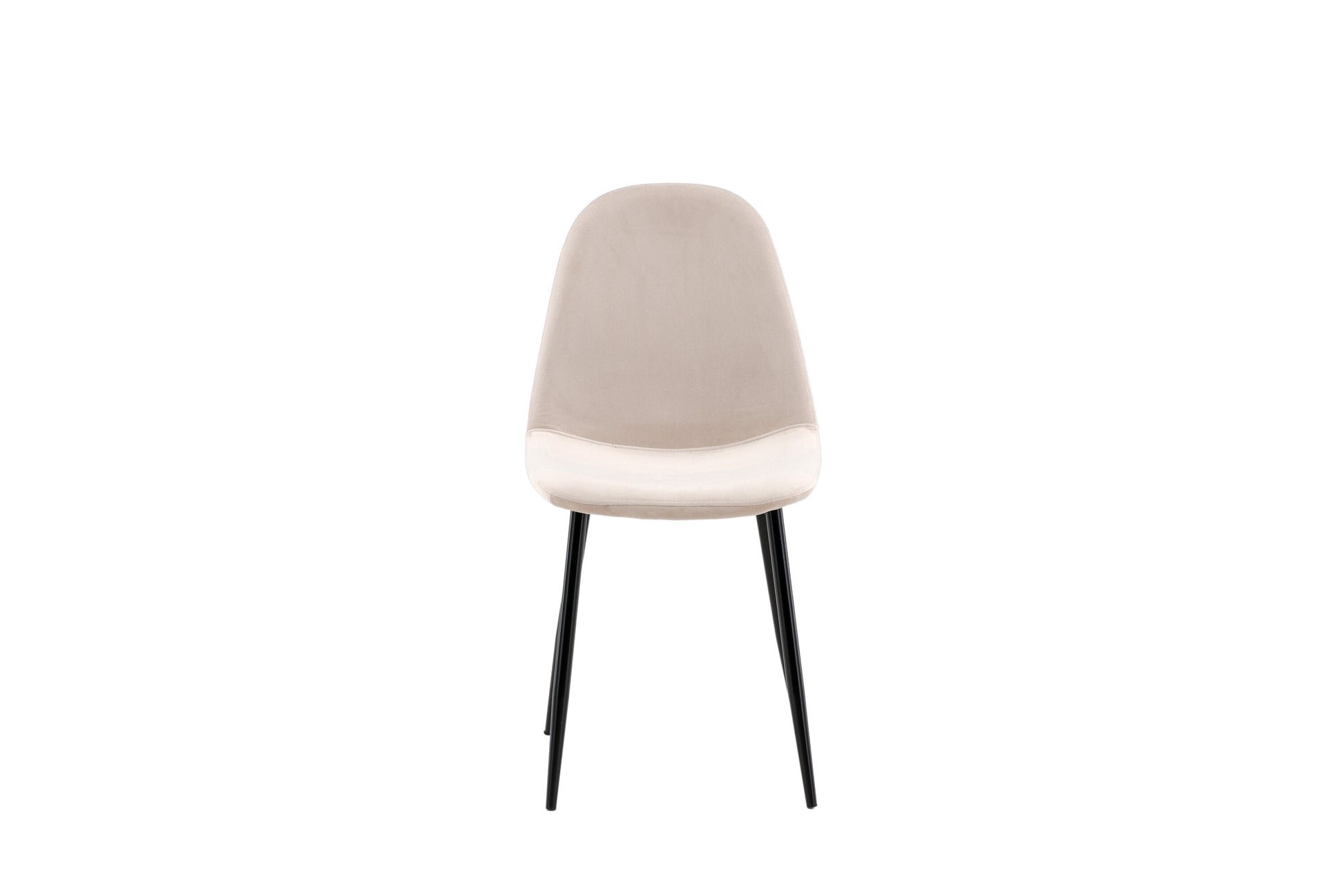 Beige chair with black legs on a white background