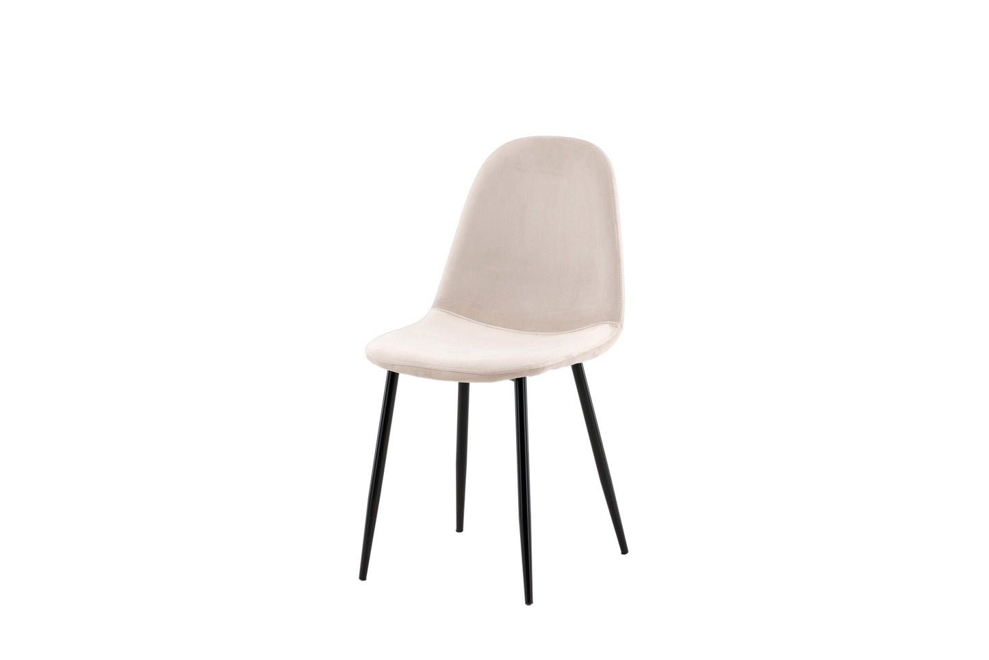 Beige chair with black legs on a white background