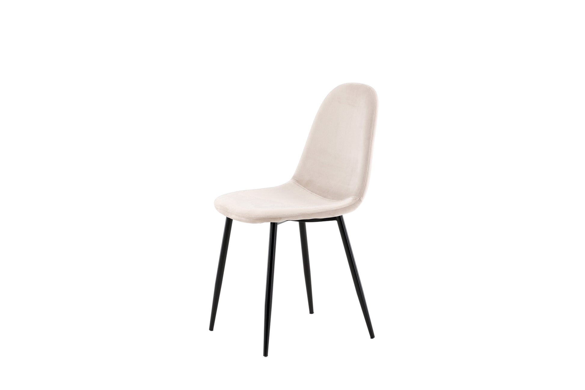 Beige chair with black legs on a white background