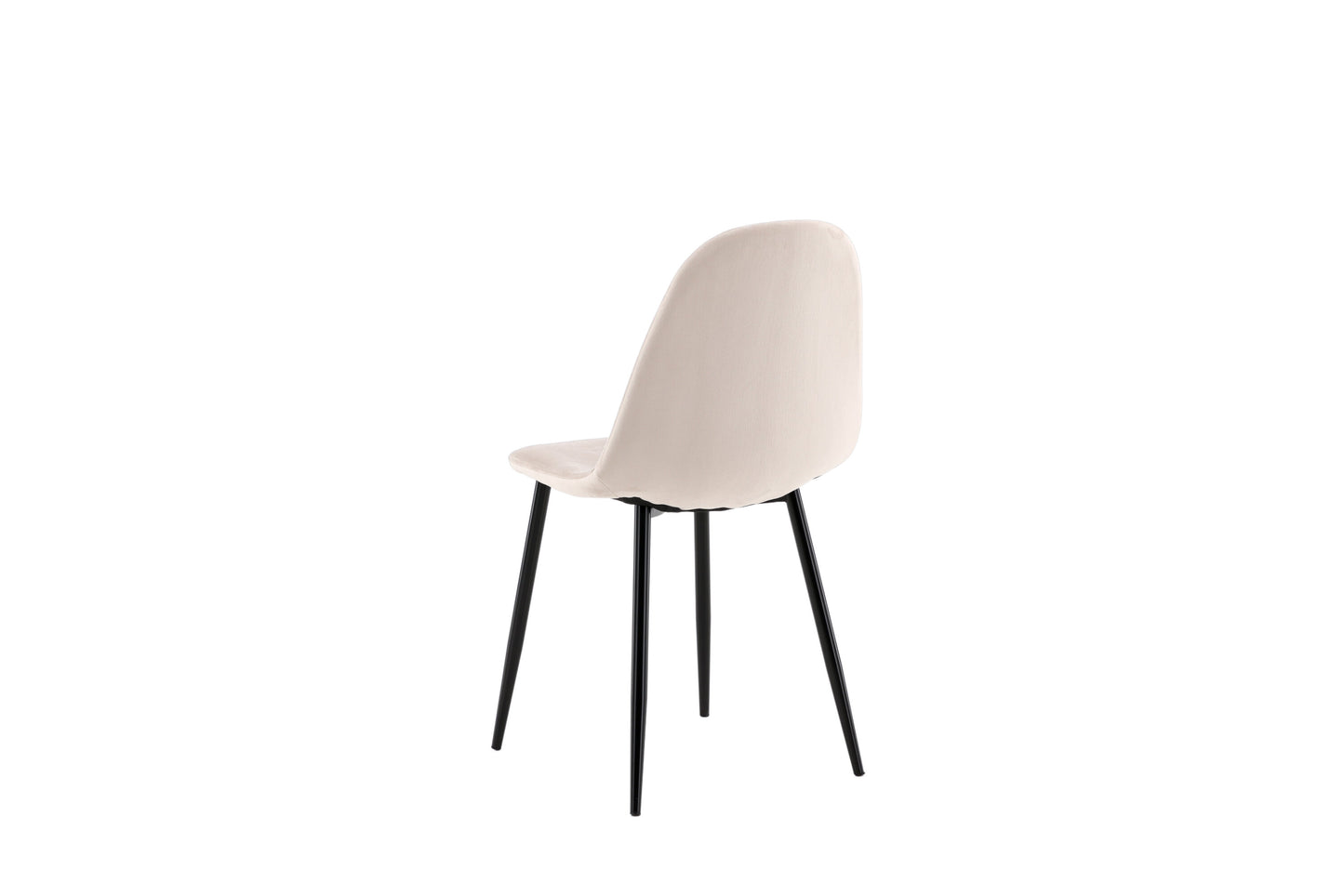 White chair with black legs on a white background
