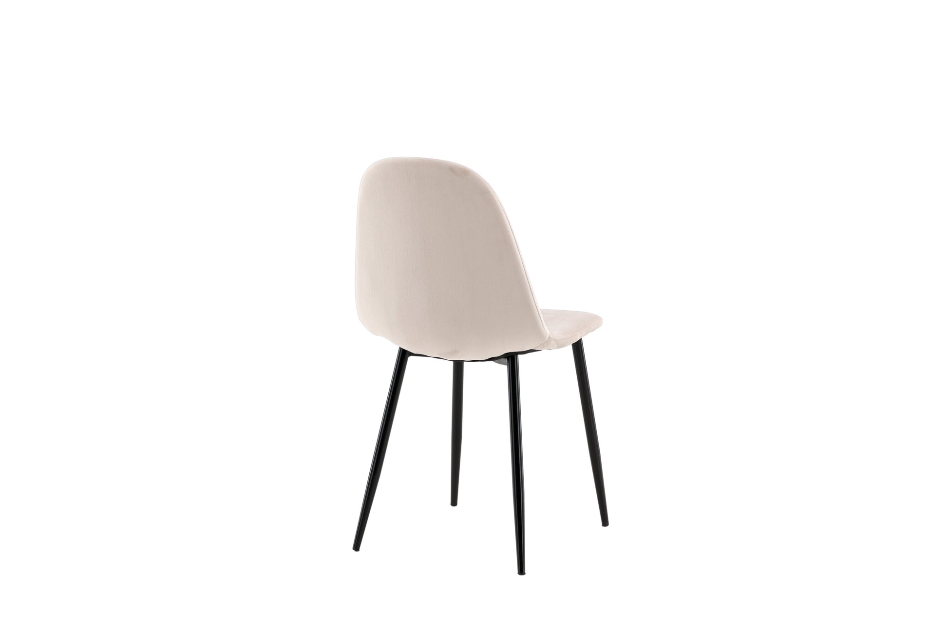 Beige chair with black legs on a white background