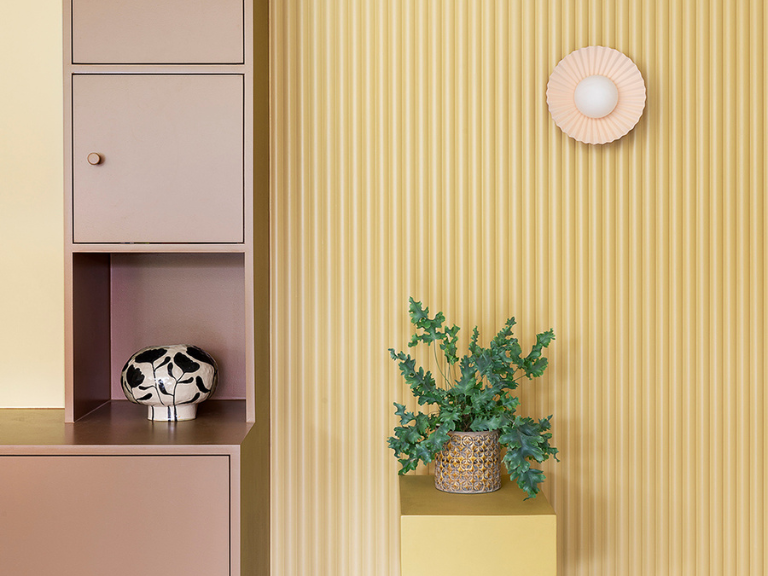 Burnt orange flush pleat wall light - BlissVeranda
