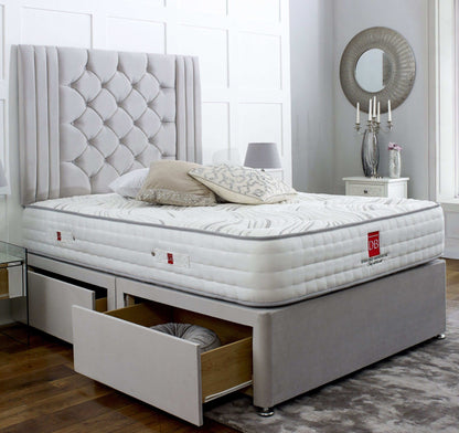 Regal Divan Bed Set with Tall Button Headboard
