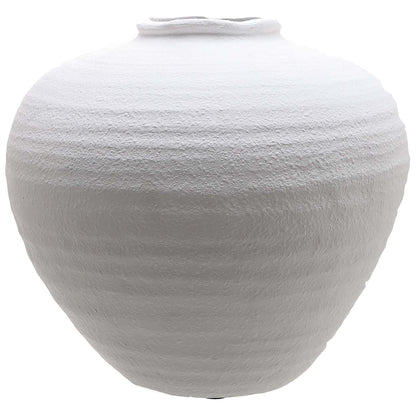 White textured vase on a white background