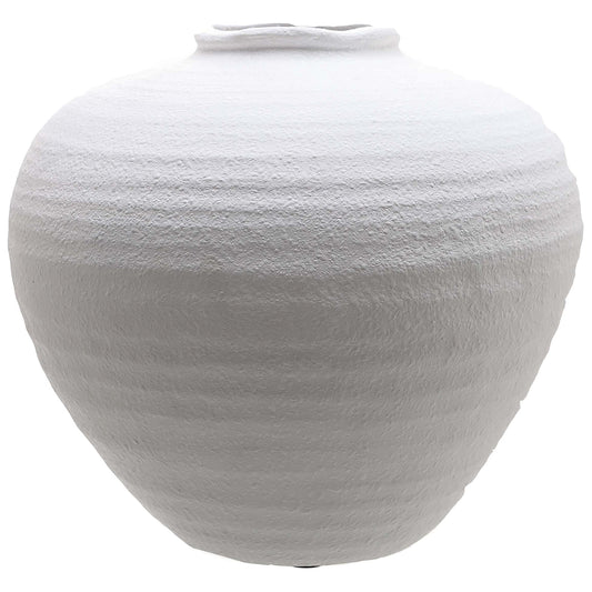 White textured vase on a white background