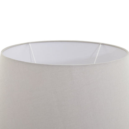 Close-up of a gray lampshade with a white interior on a white background