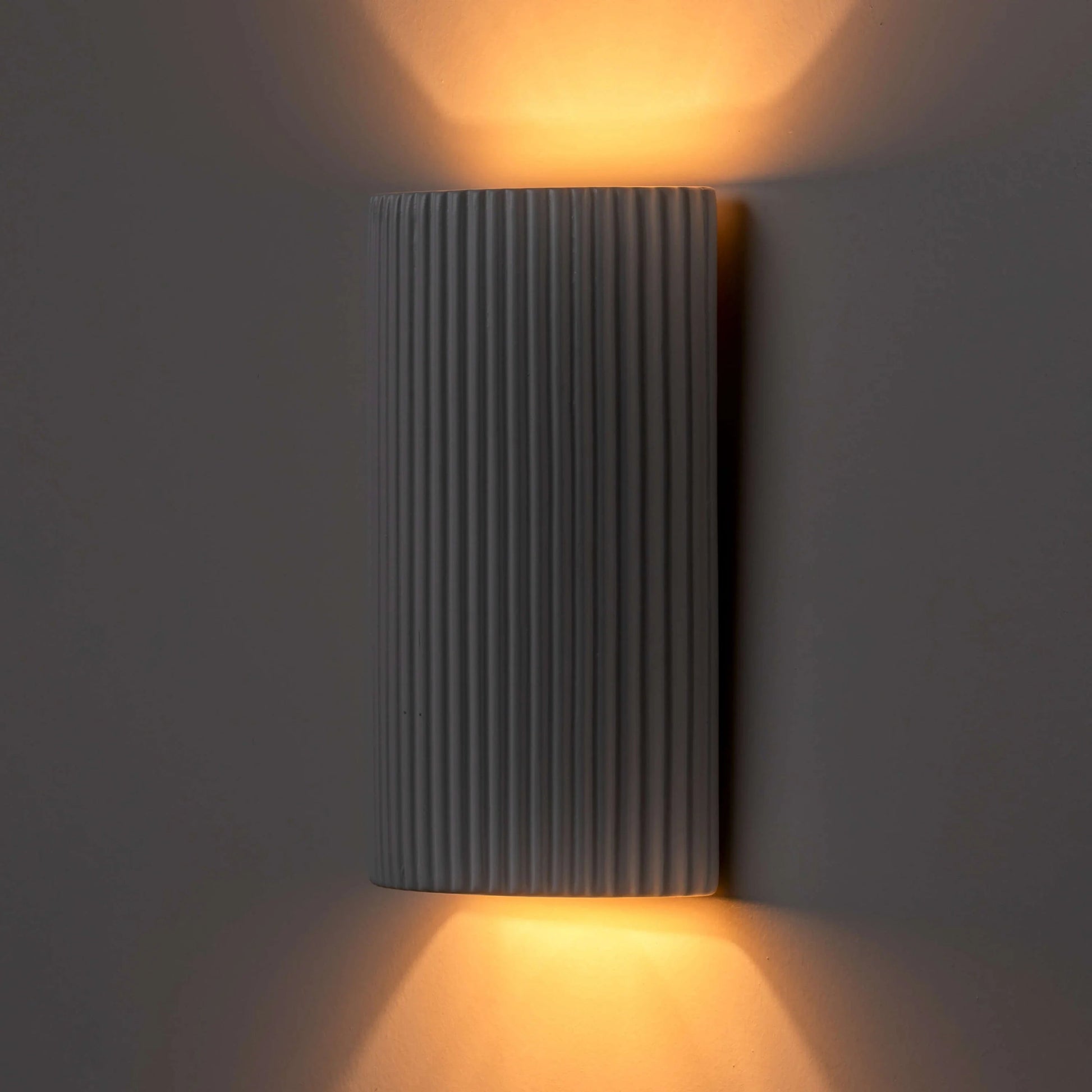 White ribbed ceramic wall light  Outdoor Wall Light BlissVeranda