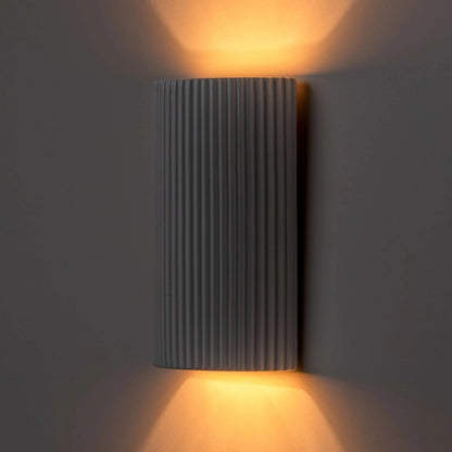White ribbed ceramic wall light  Outdoor Wall Light BlissVeranda