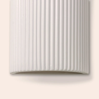 White ribbed ceramic wall light  Outdoor Wall Light BlissVeranda