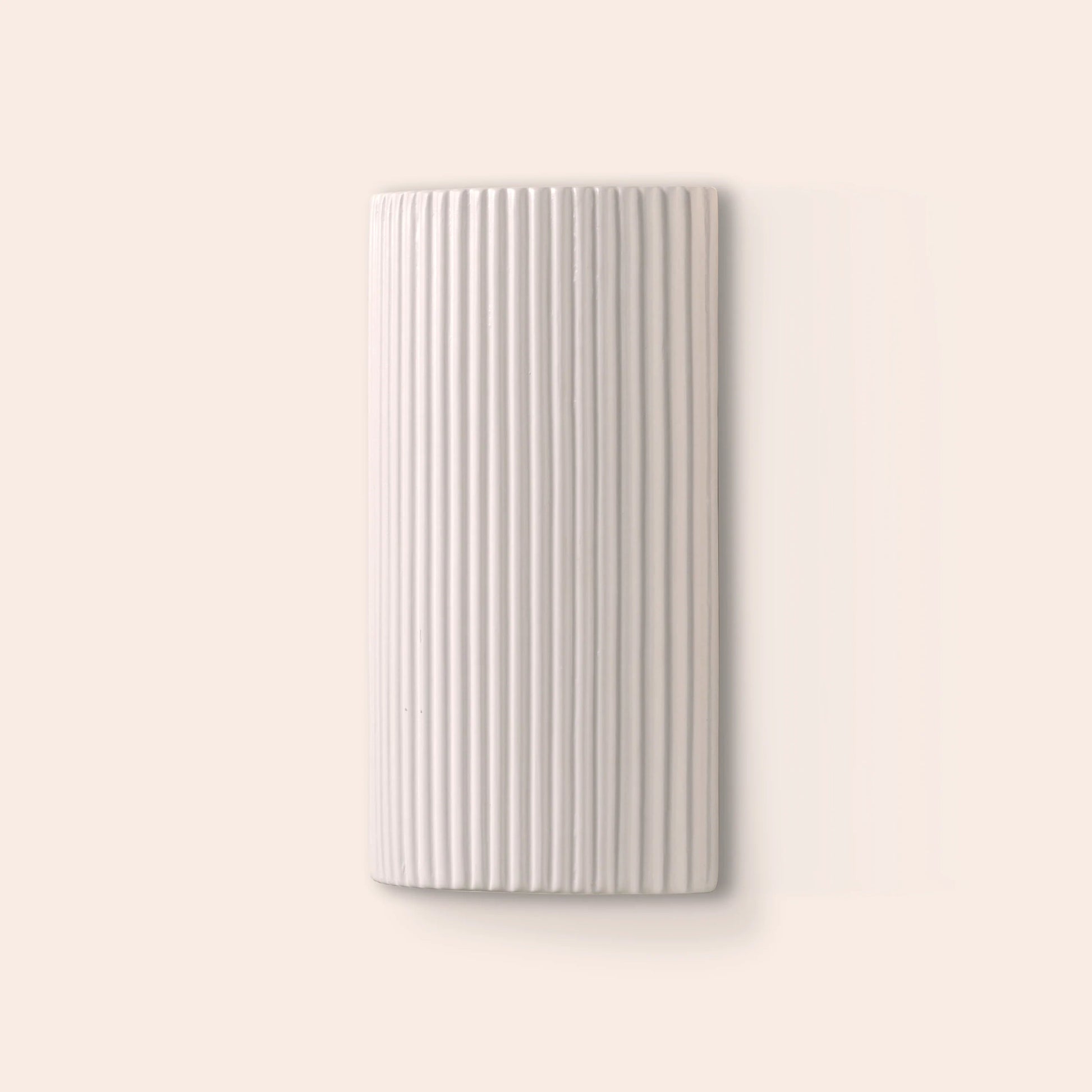 White ribbed ceramic wall light  Outdoor Wall Light BlissVeranda