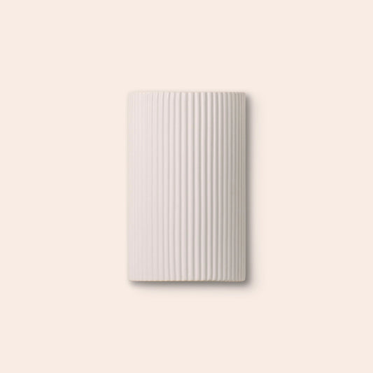 White ribbed ceramic wall light  Outdoor Wall Light BlissVeranda