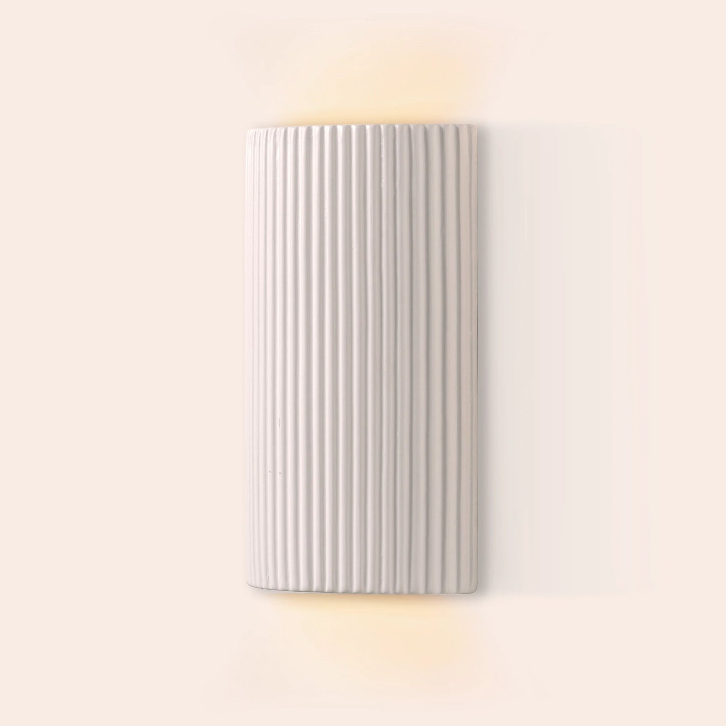 White ribbed ceramic wall light  Outdoor Wall Light BlissVeranda