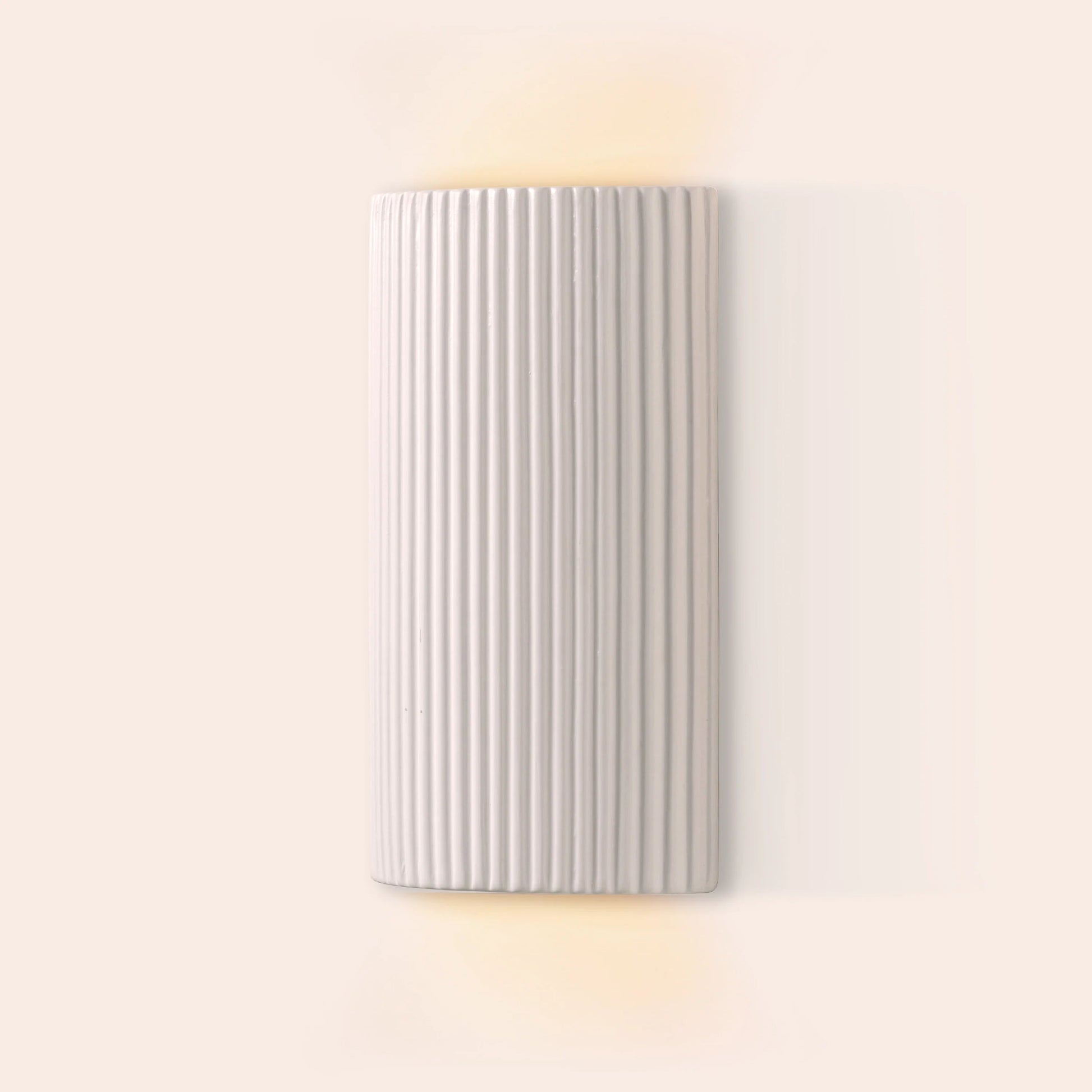 White ribbed ceramic wall light  Outdoor Wall Light BlissVeranda