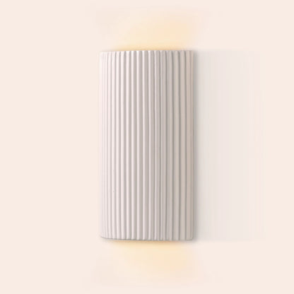 White ribbed ceramic wall light  Outdoor Wall Light BlissVeranda