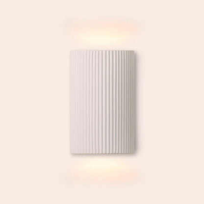 White ribbed ceramic wall light  Outdoor Wall Light BlissVeranda