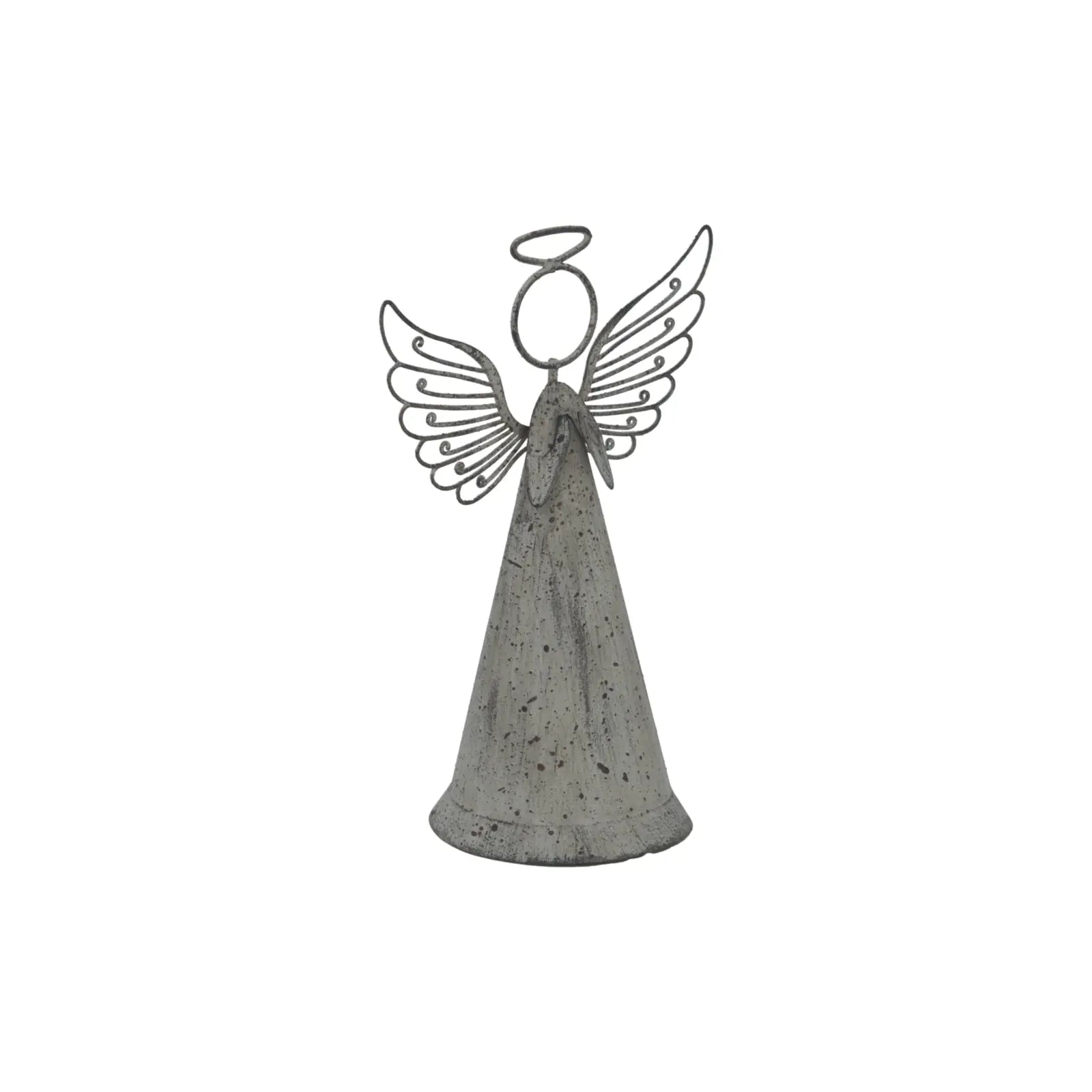 Concrete angel figurine with wings on a white background