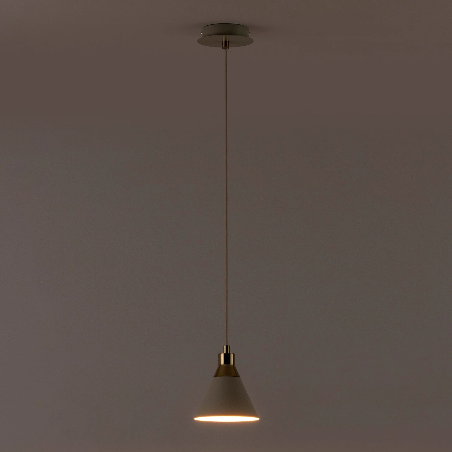 Sand grey cone pendant ceiling light - BlissVeranda