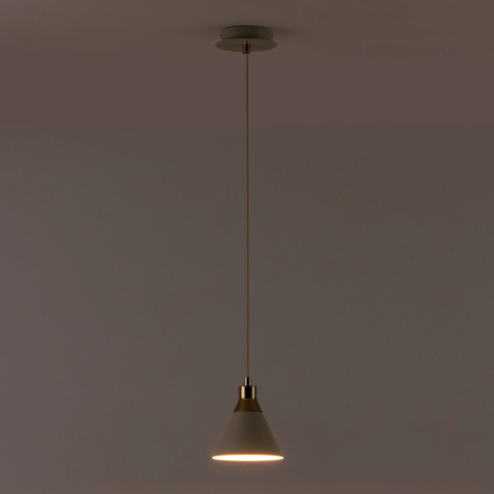 Sand grey cone pendant ceiling light - BlissVeranda