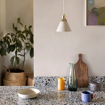 Sand grey cone pendant ceiling light - BlissVeranda