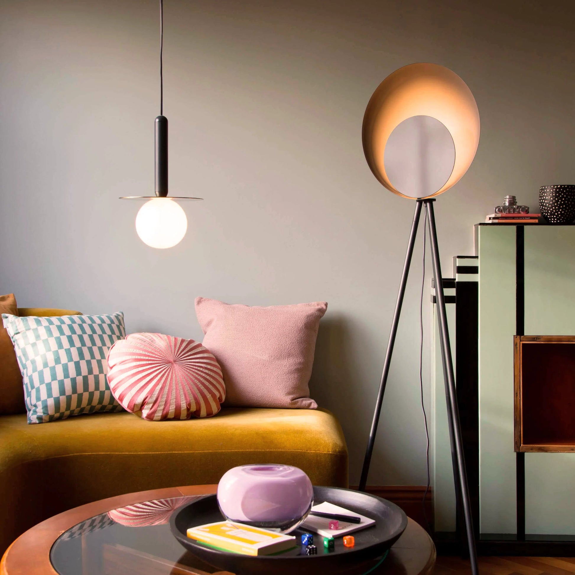 Charcoal grey diffuser floor lamp  Integrated Floor Lamp BlissVeranda