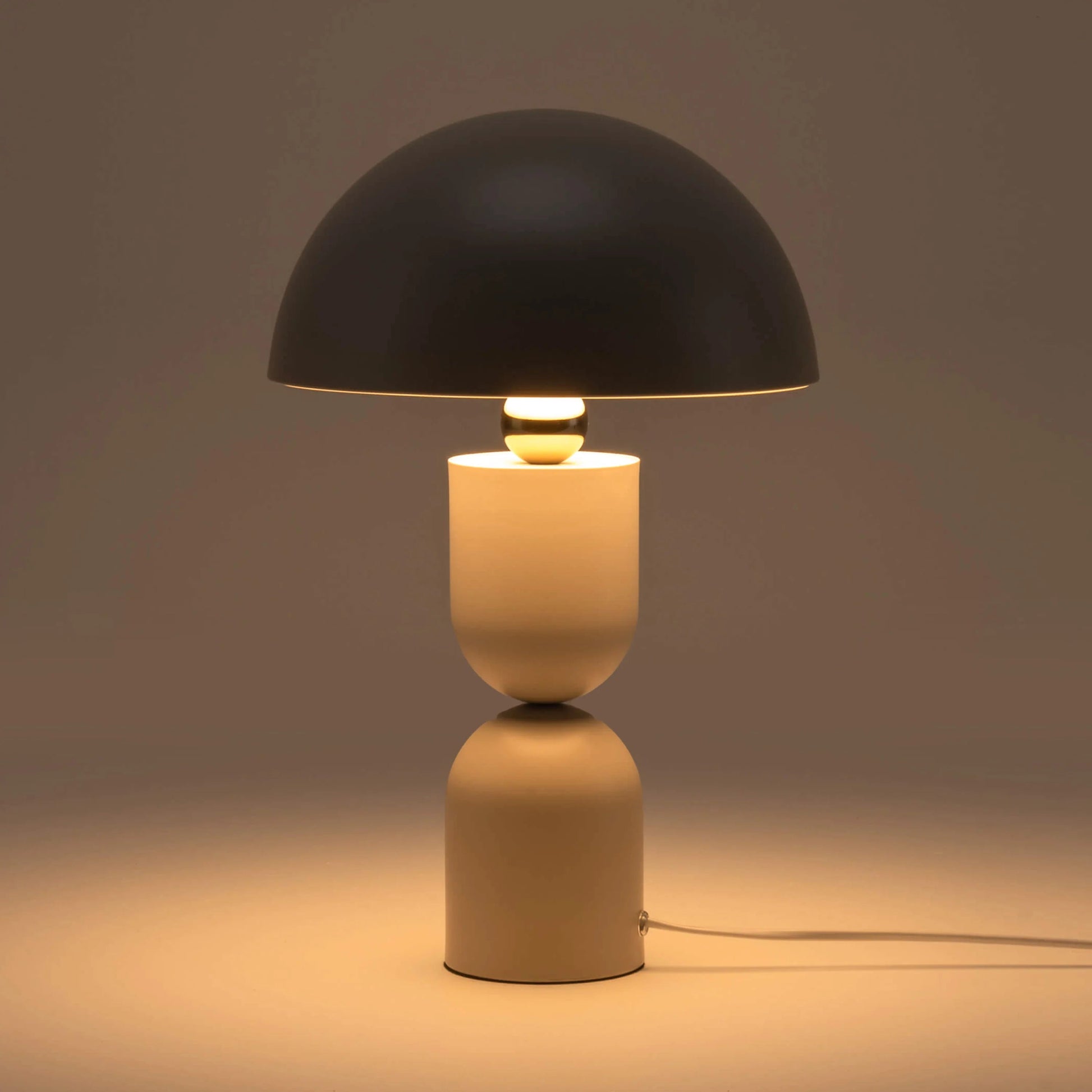 Sand grey dome mushroom table lamp  Integrated Table Lamp BlissVeranda