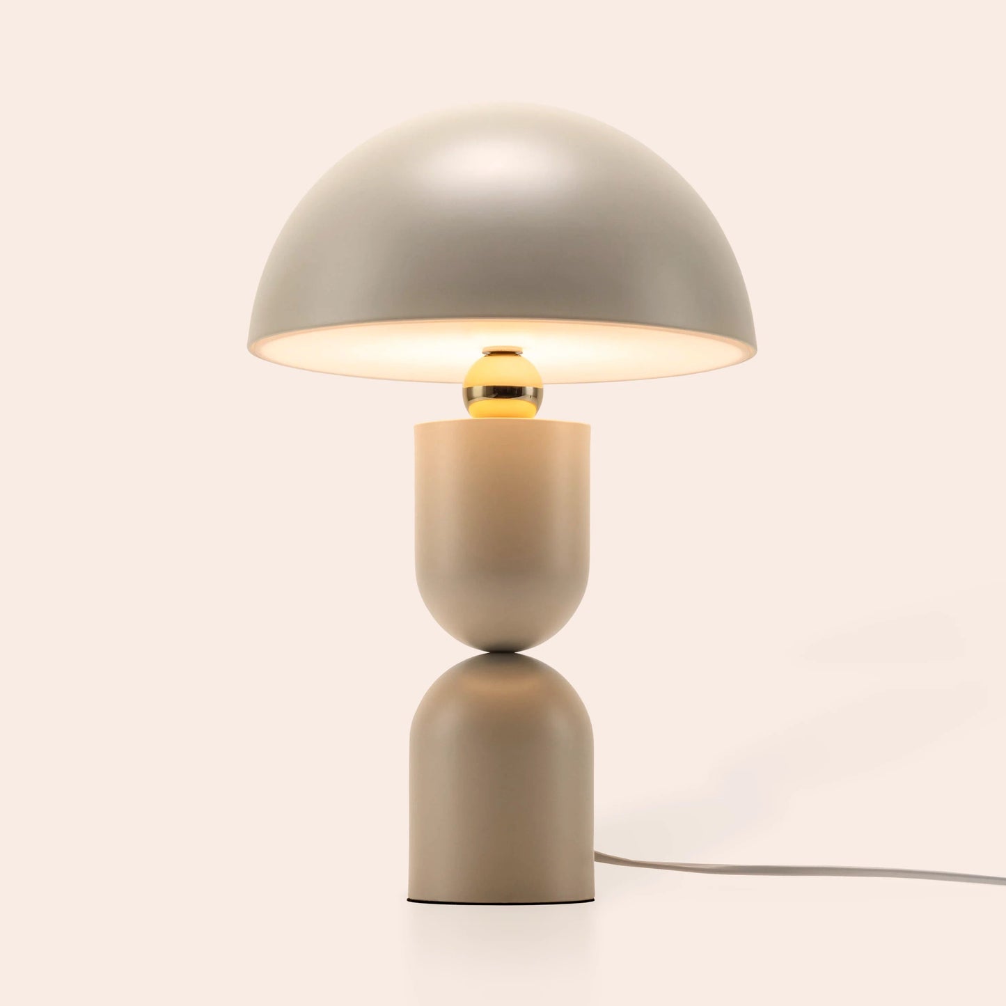 Sand grey dome mushroom table lamp  Integrated Table Lamp BlissVeranda